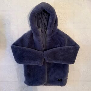 Girls Blue Fuzzy Under Armour Coat